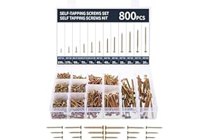 Ordeluxe Set di 800 viti legno,viti per legno e viti per cartongesso.Viti autofilettanti per legno,set viti miste in acciaio super resistente.Viti da legno perfette per recinzioni,porte e pavimenti