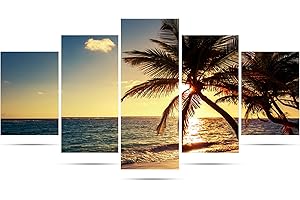 TAOPE Kit de pintura con diamantes 5D cristales, 5 Pack Kit de bordado de diamantes 5D para manualidades, diamantes estilo punto de cruz Decoración(pared/hogar) - Mar y árbol