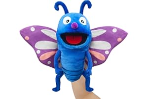 JUSTQUNSEEN hand puppets butterfly puppet animal puppets 13",puppets for kids Insect animal puppets for toddlers 1-3 hand puppets for kids, butterfly gifts hand puppets for kids age 4-8 8-10 Role Play