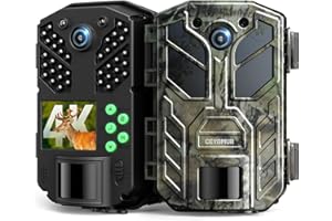 CEYOMUR Camara de Caza, 4K HD Camara Fototrampeo con Tiempo de Disparo de 0,1s y 38pcs IR Leds, Impermeable IP66 para Observación de Vida Silvestre y Monitoreo