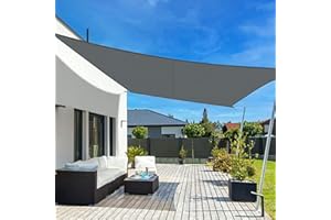 LOVE STORY Sun Shade Sail Waterproof Rectangle 2.5x5m Canopy Outdoor UV Block Sunshade Sail for Patio Garden Backyard，Anthracite