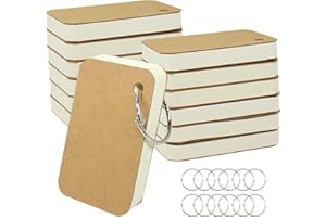 ZMCYN 12 Pack 720 Pcs Revision Flash Cards 2.2 x 3.5 Inches, Easy Flip Flash Card Blank Study Cards with Binder Ring, Kraft Index Record Cards for School Studying