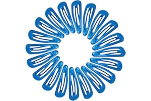 NiceYnn 20Pcs 4.8cm Barrettes Pince à Cheveux Clip en Métal, Barrette Cheveux Fille, Snap Barettes BB en Métal, Femme Snap Clip Barrettes à Cheveux, Enfant Épingle à Cheveux Bleu