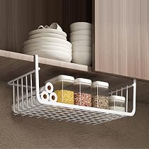 Panier à Tiroir Suspendu En Métal - 37x25x12 Cm - Pour Placard, Rangement Sous-vêtements, Accessoires - Blanc