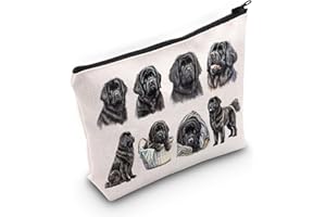 LEVLO Trousse de maquillage pour chien de Terre-Neuve - Cadeau pour amoureux de Terre-Neuve - Sac de voyage pour maman, Chien de Terre-Neuve, Trousse de maquillage