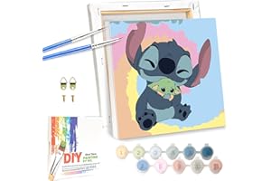 LAISU Malen Nach Zahlen mit Rahmen für Kinder, Junior und Erwachsene Anfänger, 20x20cm Kleine Cartoon Painting, DIY Gemälde Basteln Set mit Leinwand Pinseln Acrylfarben für Jungen Mädchen ab 6 Jahre