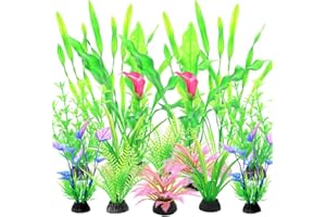 Vibury Aquarium Decoration Plante, 14 Pièces Aquarium Decoration Vert Plante, Terrarium Plante Décoration pour Aquarium Poissons -Riche et coloré