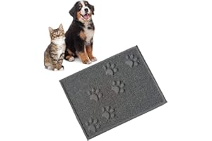 JIEGUANG Tapis d'alimentation Antidérapant pour Animaux de Compagnie Tapis de Bol Imperméable pour Chien Chat Napperon Gris