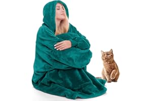 Daverose Hoodie Decke mit Ärmeln und Kapuze Damen, Decken Hoodie Damen, Superweiche und Warme Flanell Kuscheldecke mit Ärmeln, Oversized Blanket Hoodie als Geschenke für Herren Damen