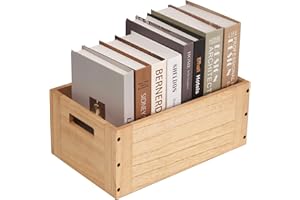 KIRIGEN Cubo impilabile in legno, cestino, bidoni, organizer per casa, libri, vestiti, giocattoli, modulare, sistema di archiviazione aperto, libreria da ufficio C15-NA