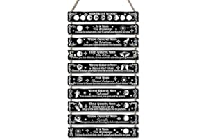 HPNIUB Moon Phase Plaque Wall Decor, Witchcraft Wall Art, Witchcraft Supplies, Celestial Home Decor Aesthetic,Gothic Kitchen Decor,Halloween Magic Poster, Witchy Room Decor (Moon1)