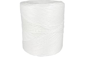 GOPEU Hilo Rafia Polipropileno, 1,6MM * 420M, Hecho en España, para Agricultura, paquetería, Bricolaje, jardinería Blanco