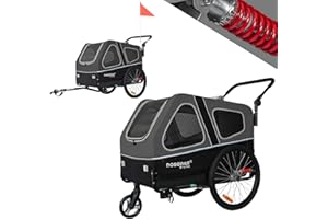 Doggyhut S-Line XL Dog Trailer & Dog Buggy with Suspension 2 in 1 Dog Bicycle Trailer Jogger Spring-Loaded up to 45 kg