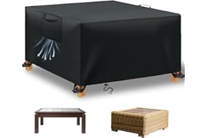 BHFRGAS Garden Furniture Covers Waterproof 420D Oxford Fabric Outdoor Patio Furniture Covers for Rattan Garden Table Chair Sofa，Black（250x250x90 CM）