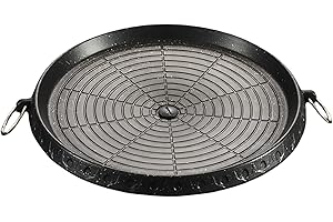 LADAMI Parrilla prémium para hornillo de gas, parrilla redonda para camping, barbacoa de mesa Bulgogi Corea