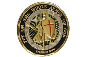 HARPIMER Cristiano Religioso Moneda Caballero Religioso Coleccionable Hermoso Regalo, Knight Armor, Armor of God