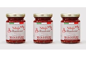 CALABRIANFOOD Nduja from Spilinga, Calabria, Italy. Spicy spreadable Sausage, 90g Each (Pack of 3)