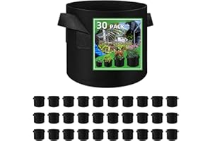 LITLANDSTAR 30 Pack Vegetable Grow Bags, Gardening Plant Growing Bags Breathable Non-woven Fabric Plant Pots with Handles Indoor & Outdoor Grow Containers for Vegetable/Flower/Plant/Fruits, 10 Gallon(Black)
