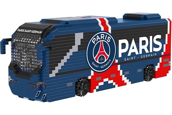 FOCO Produit sous Licence Officielle Paris Saint-Germain FC BRXLZ 3D Bricks Bus d'équipe de Football Jouet de Construction Modèle