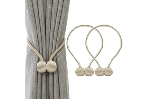 IHClink Magnetische Raffhalter zum Anklemmen von für Vorhänge, Krawatte Band Zuhause Büro Dekorative Vorhänge Weben Holdbacks Halter 2 Stück beige (EU patent 004522746-0001)