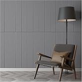 UKAB DEKOR 70x35 cm Kendinden Yapışkanlı Gri Lambri Esnek K&ouml;p&uuml;k Dekoratif Duvar Paneli (1 Adet &ndash; 0,245 m&sup2;), Gri 70 x 35