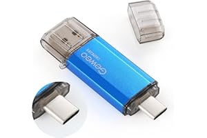 GEWEO Memoria USB 32GB, Flash Drive USB 2.0 Pendrive 32GB 2 en 1 OTG USB C Memory Stick para Smartphones Android, Windows, Android, Pc, Tabletas y Otras Dispositivos USB o Tipo C (Azul)