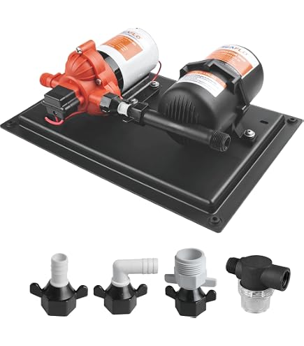 Pompe à Eau 12V SEAFLO Série 41 | 12,5 L/min, 35 PSI, 4 Chambres, By-pass Interne, Auto-amorçante, Fonctionnement à Sec | Raccords Rapides, Pour Camping-car, Bateau, Cabine, 5 Sorties