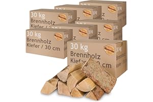 Kiefer Brennholz Kaminholz 5-500 kg Holz Für Ofen und Kamin Kaminofen Feuerschale Grill Flameup Feuerholz 30 cm Holzscheite Wood Kammergetrocknet, Menge:210 kg
