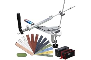 CWOVRS Knife Sharpeners Professional, RUIXIN PRO RX-008 Knife Sharpening Kit, 360 Flip Knife Sharpening System, Rotation Fixed-Angle, Kitchen Chef Knife Sharpener Kit, 12 Stones Kit