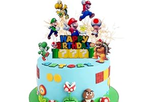 GOOGIT Decorazioni per Torta e Cupcake Topper per Feste di Compleanno Bambini (7pcs - Super Mario)