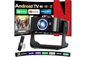 COOLID 【Proiettore 4k Con Compatibile Netflix】Proiettore HD 1080P Con WiFi 6 E Bluetooth 5.4 Portatile Con Messa A Fuoco Automatica E Prevenzione Degli Ostacoli Compatibile Con Usb/Hdmi/Laptop,Nero