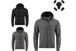 LIMA MOTO Men’s Motorbike Softshell Hoodie, Premium Moto Racing Protective Hoody with CE-Approved armours on ellbow shoulders and back – Stylish Protective Riding water resistant Hoody