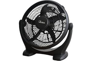 Ardes AR5A45 Ventilatore Portatile Grande Compatto ed Elegante da pavimento con 5 Pale 3 Velocità e Inclinazione Verticale della Testa Ventilatore Box Floor Nero