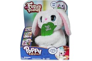My Fuzzy Friends Poppy The Snuggling Bunny Interactive Plush Pet Kids Toy, Loveable and Lifelike Companion for Boys and Girls Aged 4 Years Plus with Over 50 Sounds and Reactions