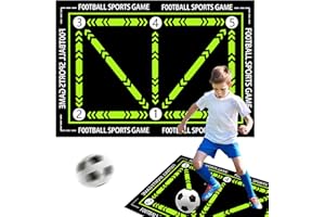 NCOALE Football Training Mat, Anti-slip and Shock Football Skills Mat 90x60cm Mastery Training Equipment for Kids Adults Indoor to Improve Speed and Coordination