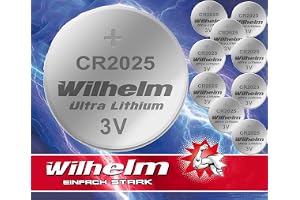 10 x knappcell CR2025 Wilhelm batteri litium 3 V CR 2025 industrivara .