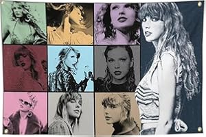 MYQIQI Taylor Tapestry Album Musician Tapestries for Living Room Aesthetic, Wall Hanging Music Singer Tapestries for College Dorm Bedroom Party Decorations (120cmX150)