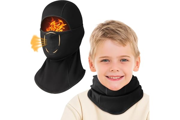 Comfyouth Termisk balaklava för barn, vindtät, skidmask (med andningsbara hål) multifunktionell halsvärmare barn ansiktsskydd under hjälmhatt för pojkar och flickor, skidåkning, cykling, utomhussport