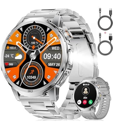 FEELNEVER Military Smartwatch for Men, Bluetooth Voice