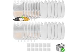 Feriva 12 Set Filtri Fontanella per Gatti per 4L Fontanella per Gatti Senza Fili, Filtri per Fontane per Animali Domestici, Tripla Filtrazione Filtri di Ricambio(12+12+12)