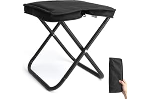 ZMDMAH Krzesło kempingowe, czarny duży przenośny składany stołek Krzesło kempingowe składany składany mini składanys stołek, składanys stołeks podróży piesze wycieczki kemping wędkarstwo grill piknik