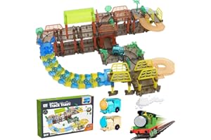 LZDMY Trenino Elettrico Pista Macchinine Giocattolo da 3 anni,92 PZ Auto Pista da Treno Giocattolo per Bambini Elettrica Pasqua Natale Capodanno Compleanno Bambino Giocattolo Regalo