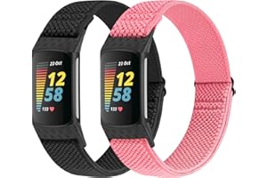 WNIPH Compatible con pulsera Fitbit Charge 5, correa de repuesto ajustable de nailon elástico deportivo para Fitbit Charge 5, para hombre y mujer
