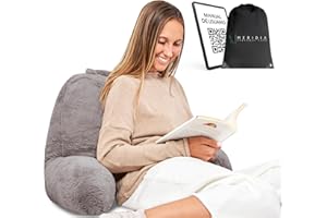 MERIDIA PERSONAL CARE MERIDIA Cojin de Lectura (Pelo) Rellenado en España. Almohada de Lectura, Respaldo para Cama, Cojin Lectura Cama, Respaldo Cama. Bolsa de Transporte y Guía Incluidos