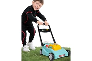 CT SPORTS Kids Lawn Mower with Realistic Grass-Cutting Action and Sounds – No Batteries Required | Fun Outdoor Push Toy, Birthday Gift & Halloween Present for 3, 4, 5, 6, 7, 8 Year Old Boys and Girls (Blue)