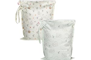 HECCEI WetBag Kindergarten Nassbeutel Windeltasche, 2 Stück Wet Bag Schwimmsachen Nasstasche Kindergarten für Baby Kleinkind Wechselwäsche Nappy Bag Organiser