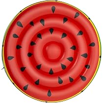 Bouée Gonflable Géante Pastèque – Anneau 110 Cm X 110 Cm X 30 Cm, 2 Chambres à Air, Rouge