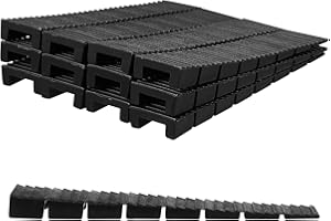 VILLCASE 20pcs Furniture Leveling Shims, 3.8inch Slopes Plastic Composite Shims Leveling Wedges for Cabinet Table Chair and Home Furniture, Stability Grooved Bottom Surface (Black)