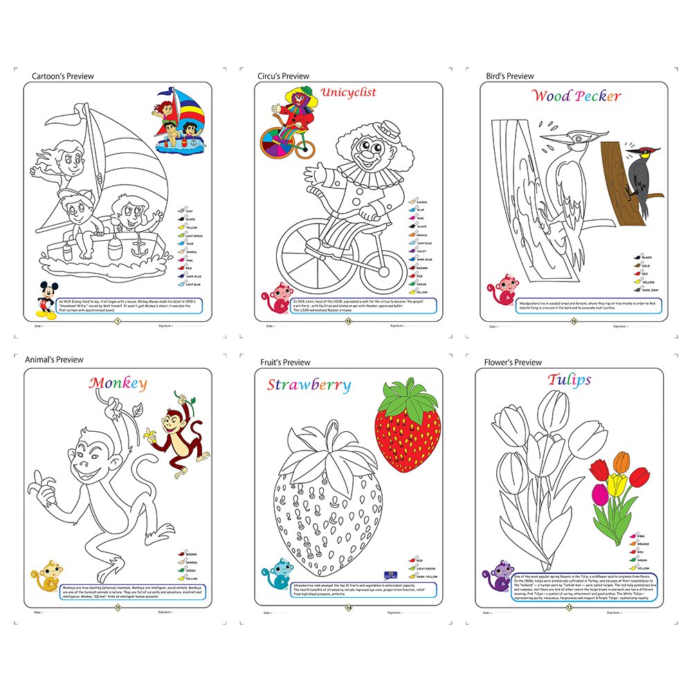 InIkao Colouring Books For Kids | Pack of 12 Copy Coloring Activity Book Collections for age 3+ Years Children - Image 9