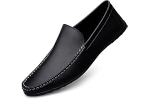 COOLEEP Mocassins décontractés et confortables en cuir souple et léger à enfiler pour homme